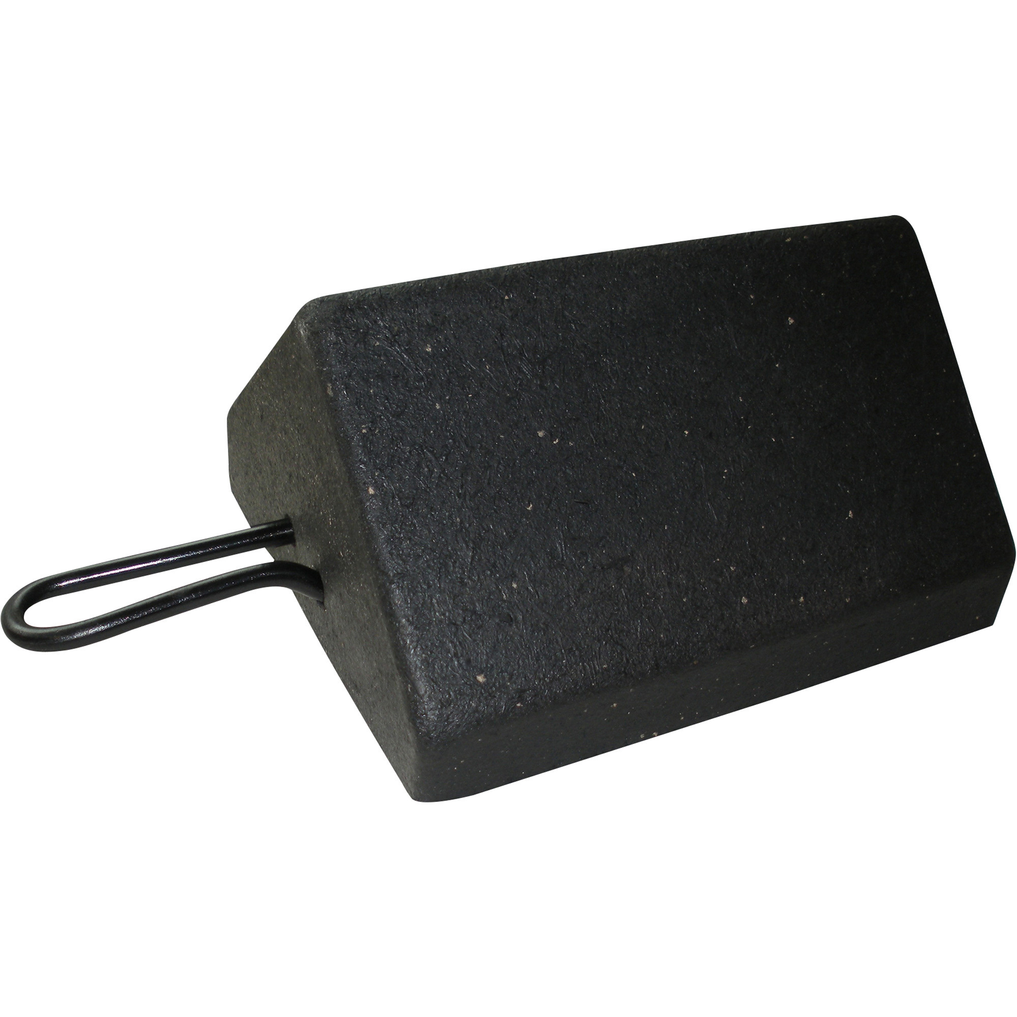 Plasticade 10-Lb. Rubber Wheel Chock with Metal Hairpin Handle , 7.75in.L x 9.75in.W x 5in.H, Model# W85S-M